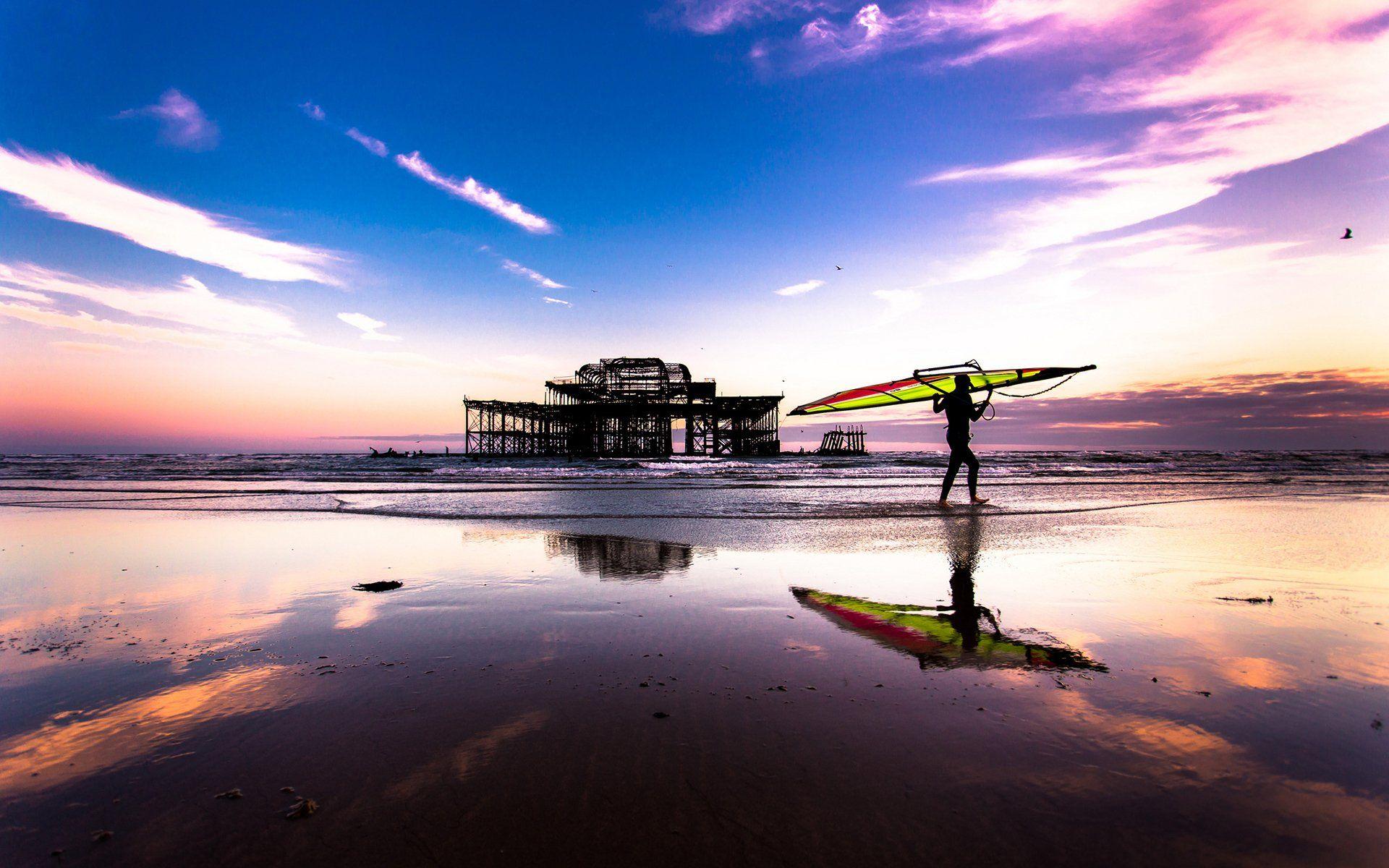 1920x1200 Surfing Sunrise Wallpaper, HD Surfing Sunrise Background on WallpaperBat