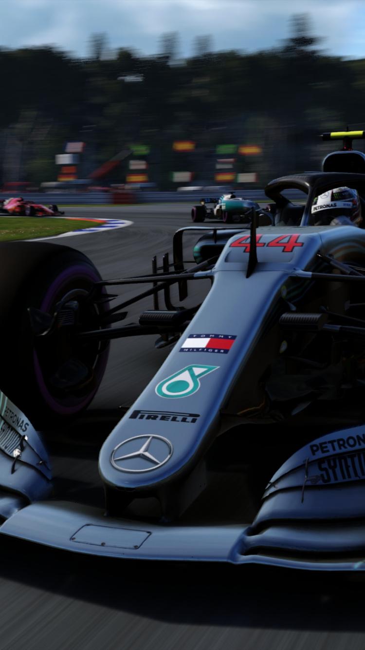 750x1334 Download F1 Video Game, Mercedes AMG F Sports Car, Game Wallpaper, 750x Iphone IPhone 8