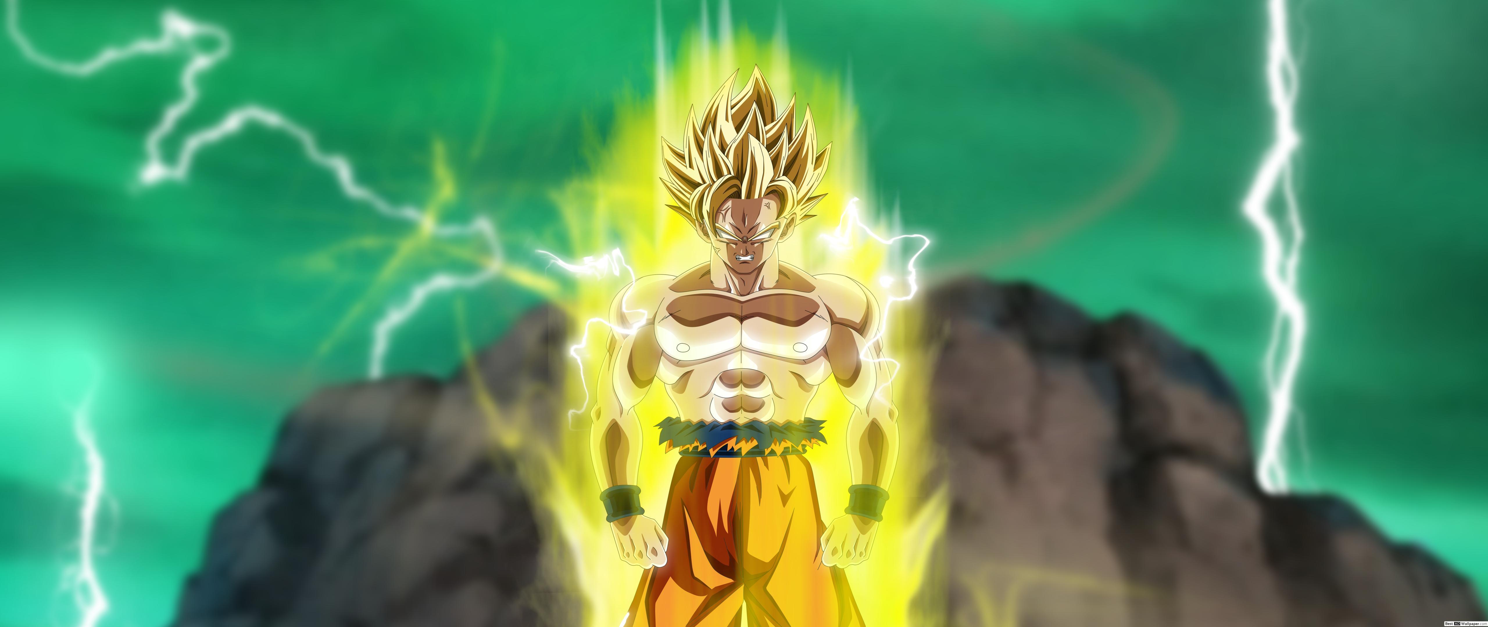 5120x2160 Goku Transform To Super Saiyan 2 Saga HD wallpaper download