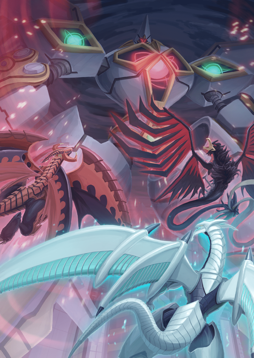 850x1200 Black Winged Dragon, Red Nova Dragon, Shooting Star Dragon, And Meklord Astro Mekanikle (yu Gi Oh! And 1 More) Drawn