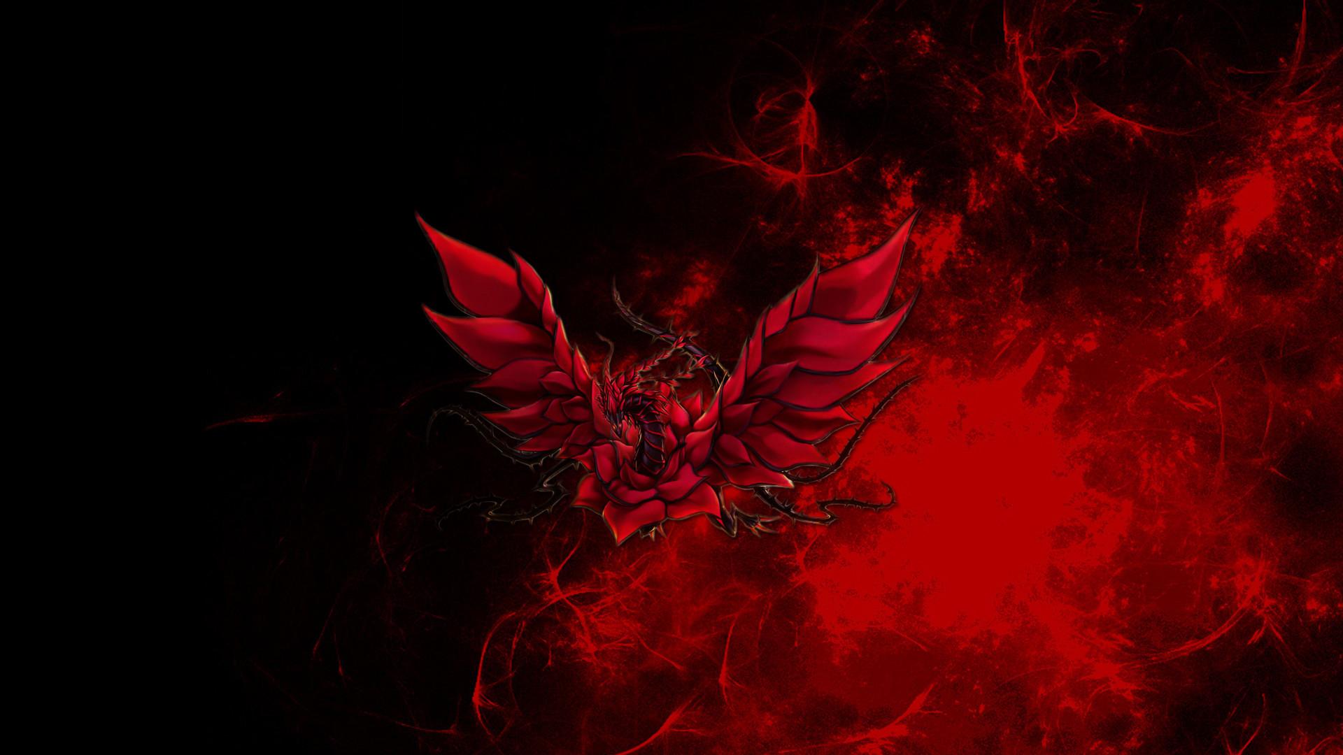 1920x1080 Red Dragon Black Background