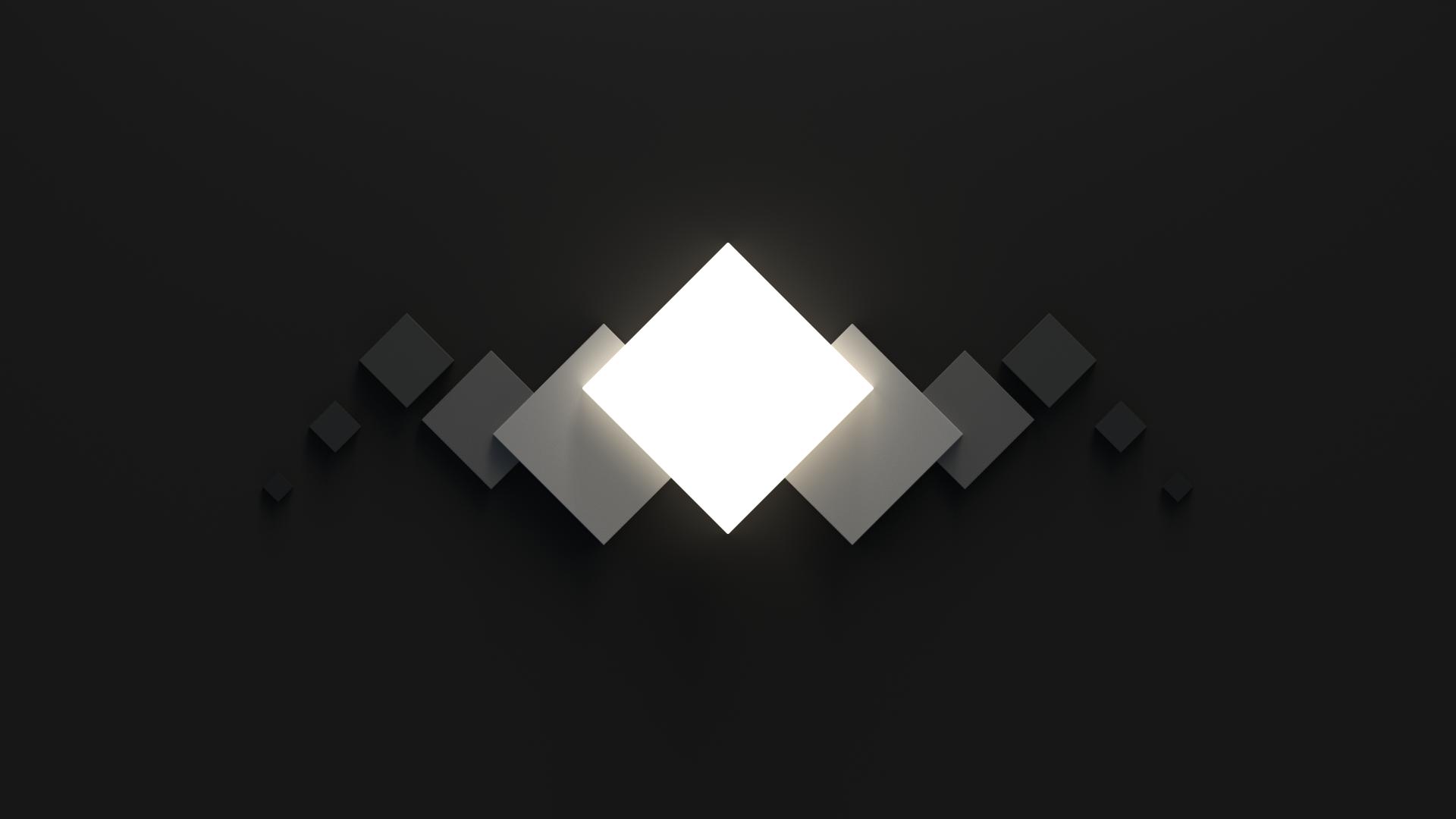 1920x1080 Black and White Minimalist Diamond Wallpaper For Tech