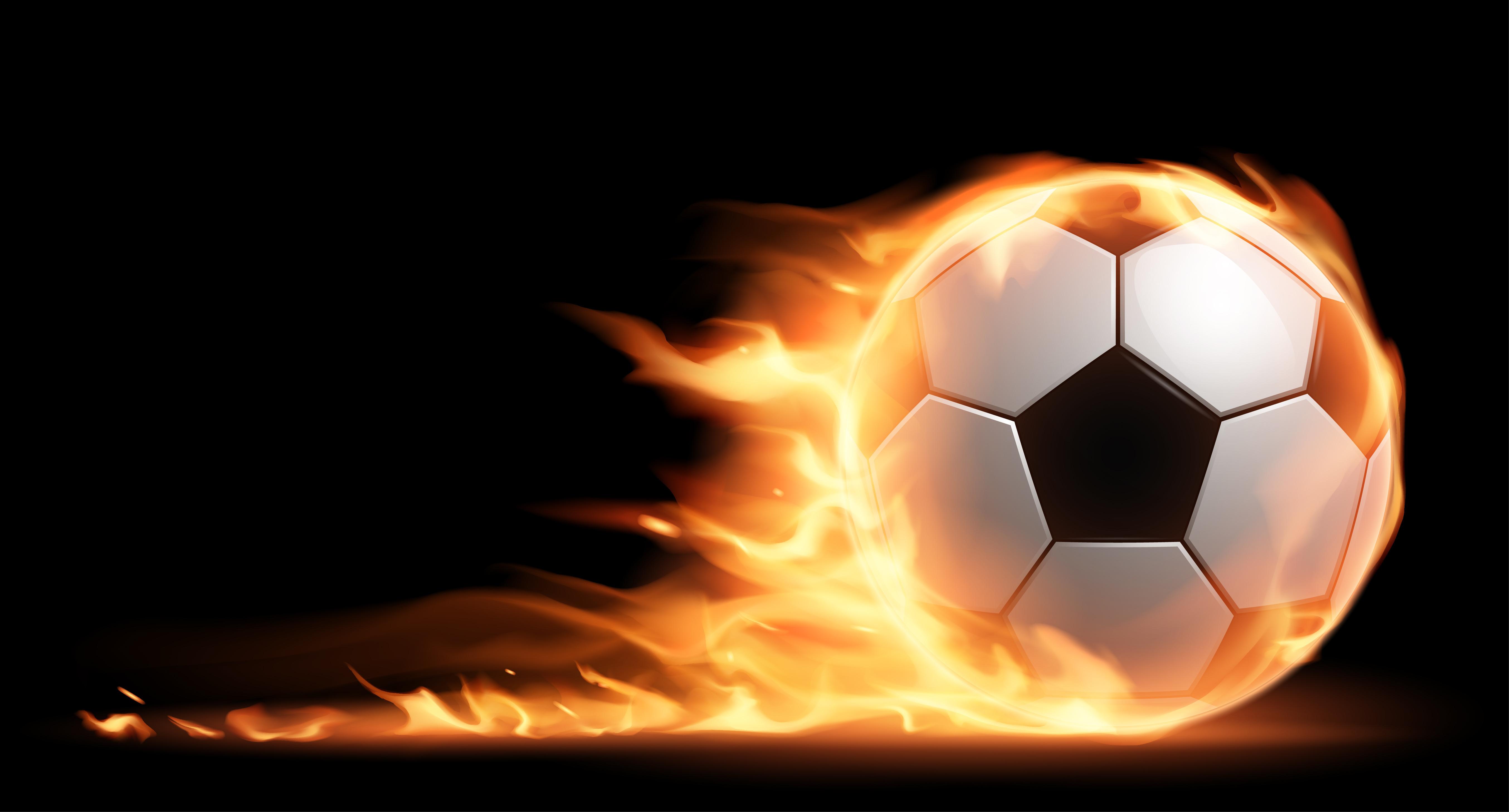 5417x2917 Picture of Soccer Balls on Fire Wallpaper. Wallpaper Download. High Resolution Wallpaper