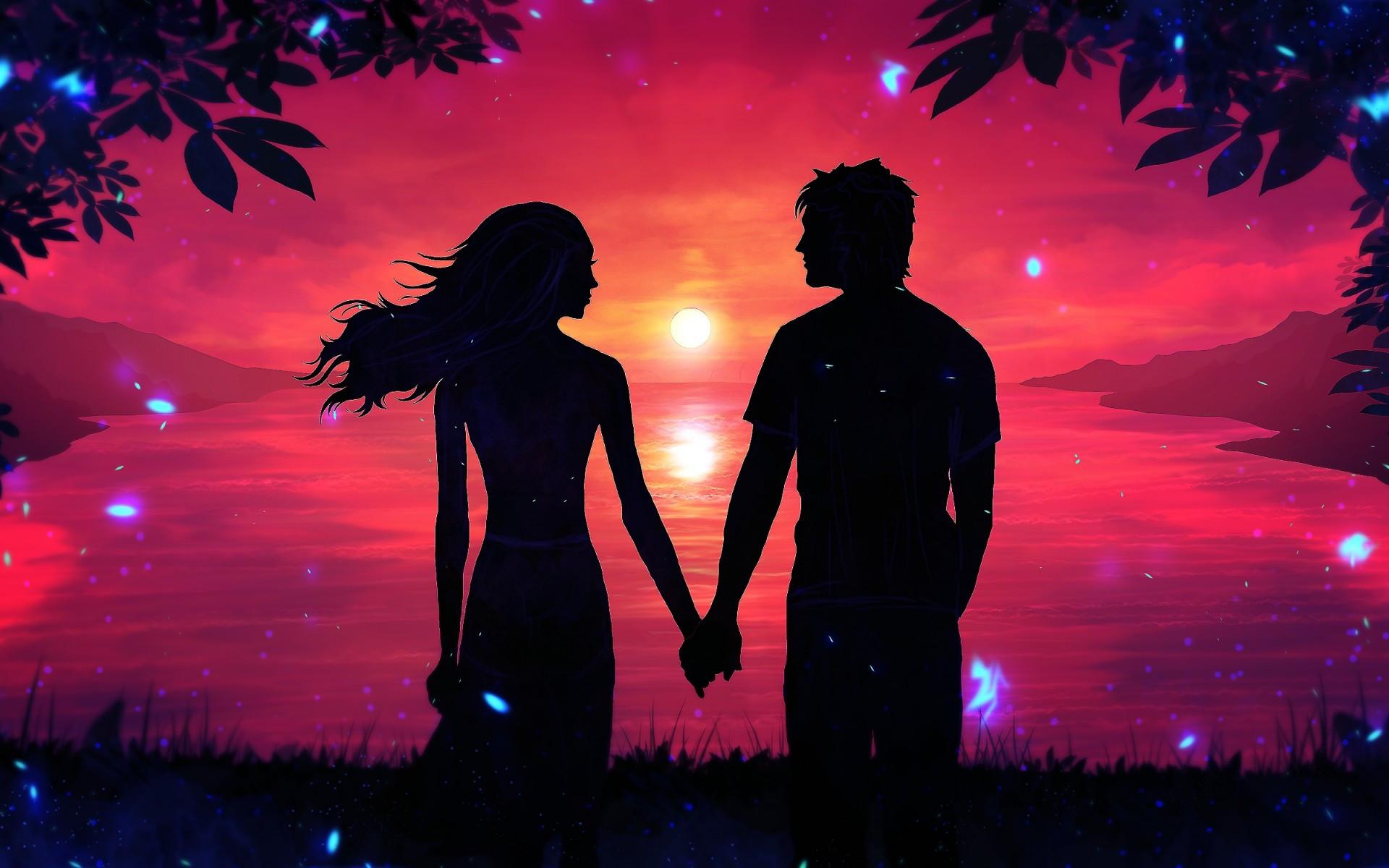 1920x1200 Download 1920x1200 Romantic Couple, Sunset, Scenic Wallpaper for MacBook Pro 17 inch