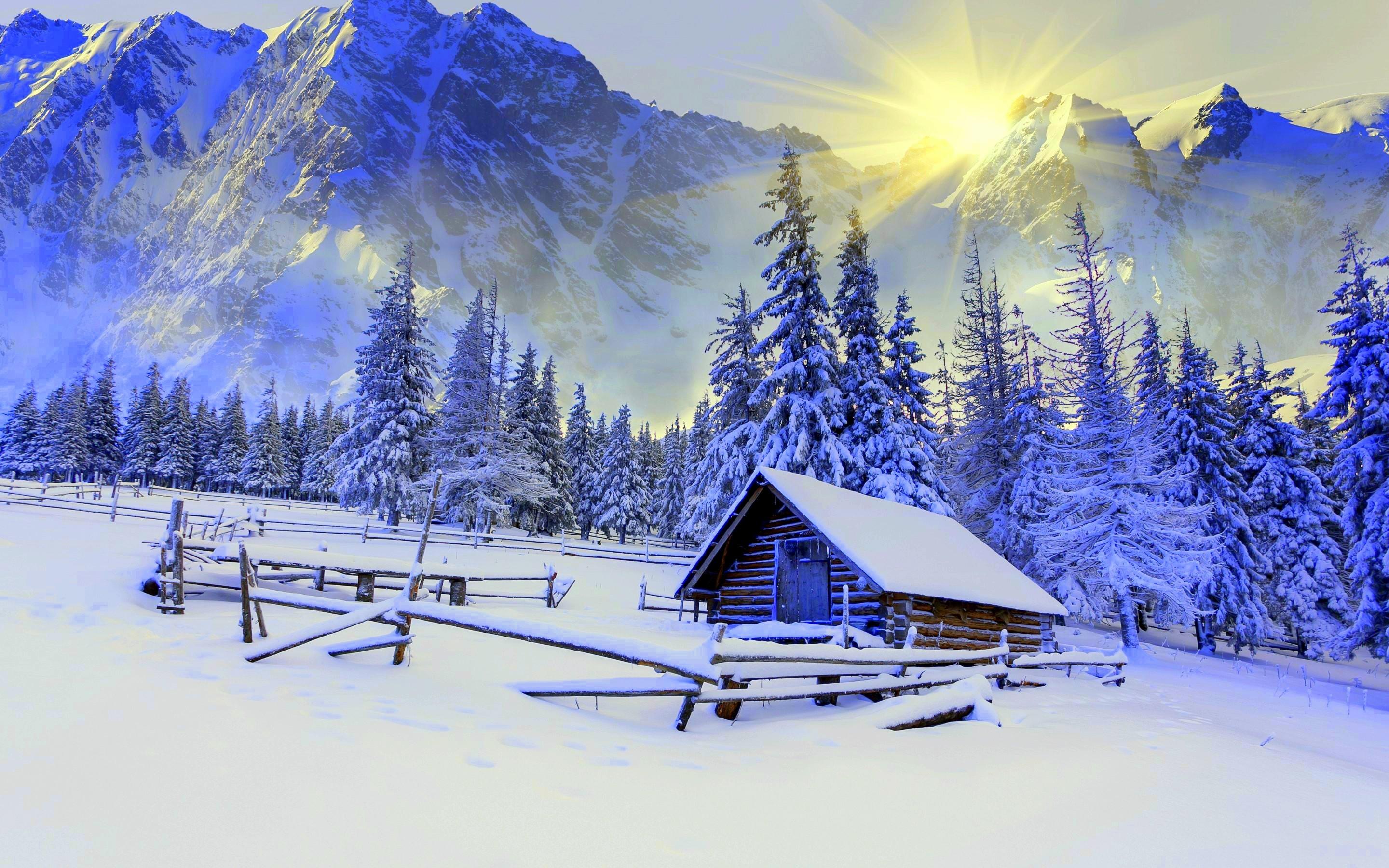 2880x1800 Winter Landscape HD Wallpaper