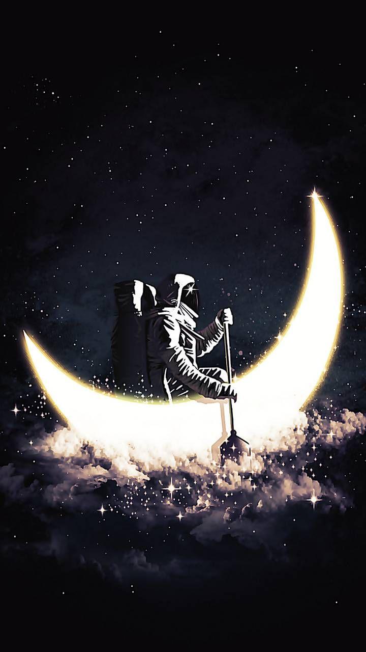 720x1280 moon sea. Space drawings, Moon sea, Astronaut art