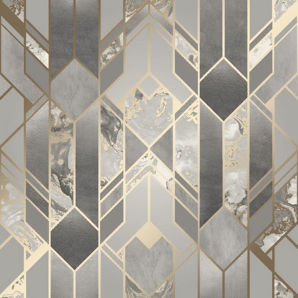 1000x1000 I Love Wallpaper Liquid Marble Geometric Wallpaper Grey, Gold from I Love Wallpaper UK