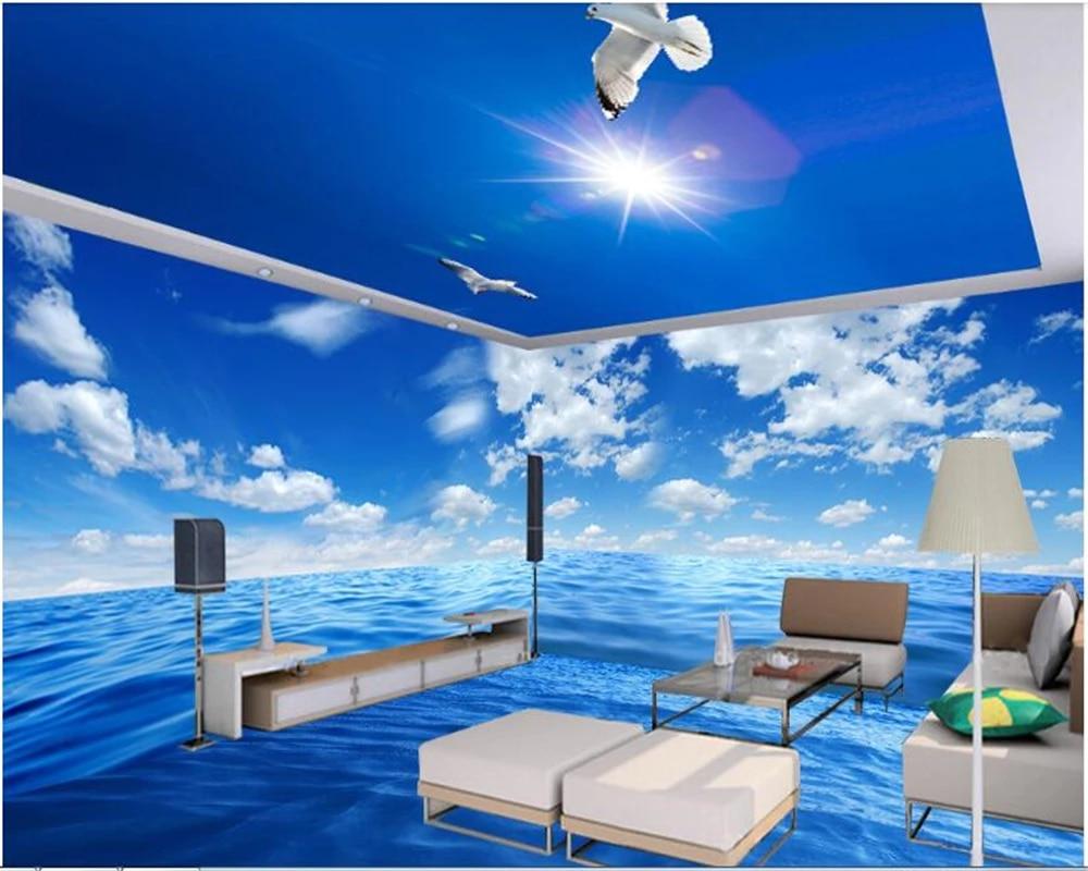 1000x800 beibehang Whole house sea water scenery theme space background wall wallpaper papier peint mural 3D wallpaper for kids room. Wallpaper