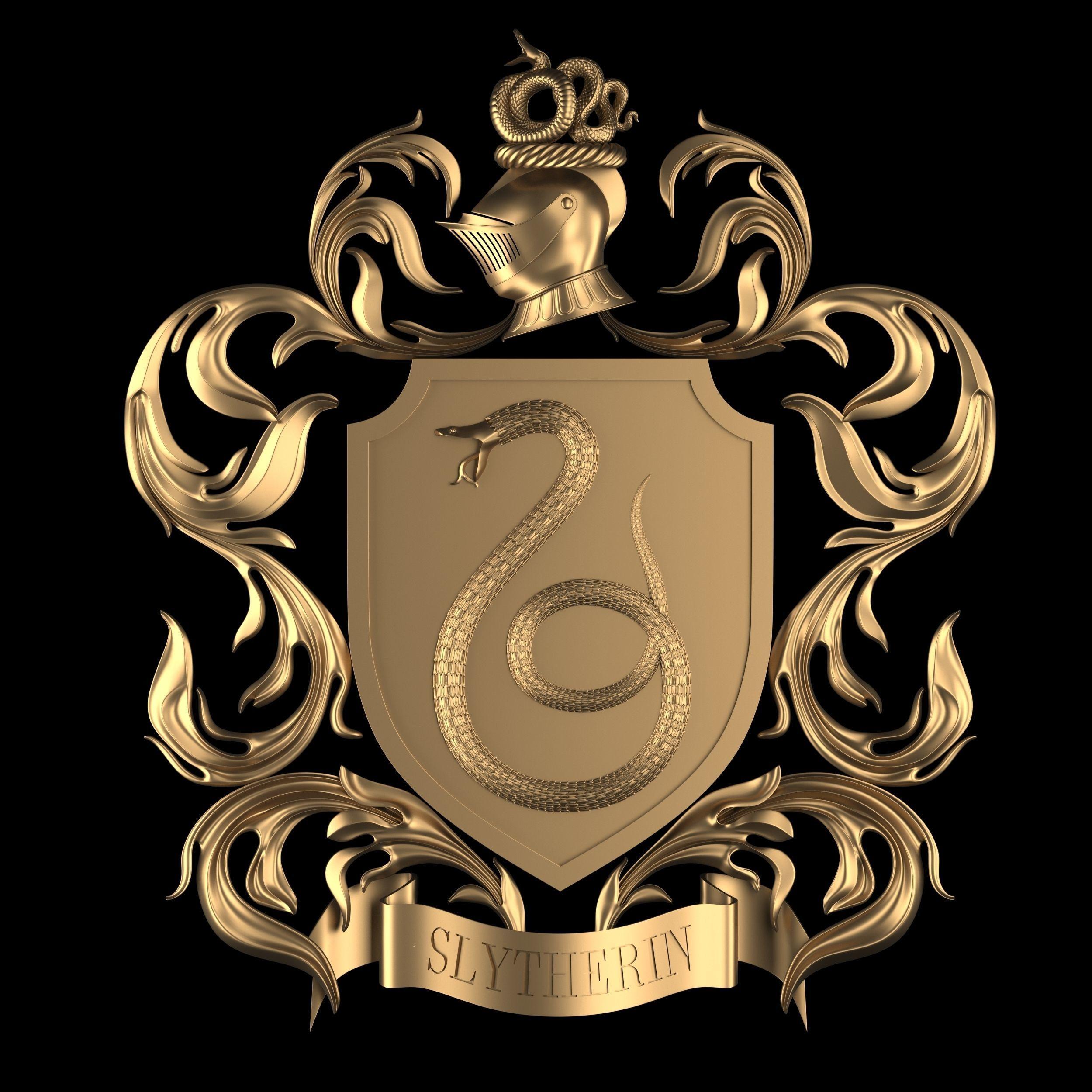 2500x2500 Harry Potter House of SLYTHERIN CrestD model. Harry potter houses, Slytherin crest, Slytherin