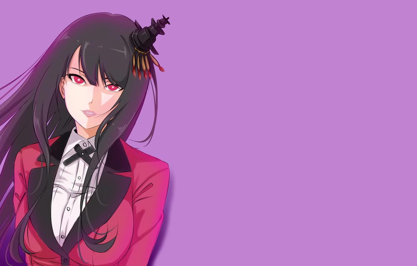 1332x850 Wallpaper girl, anime, red eyes, face, japanese, oppai, bishojo, Kakegurui, Compulsive Gambler, Yumi Located In Jabami image for desktop, section сёнэн