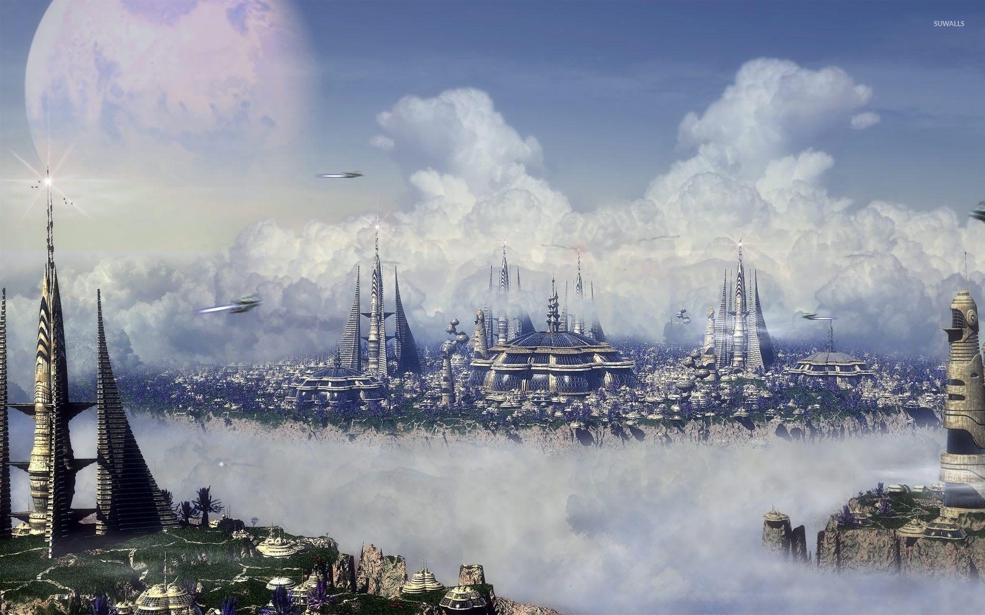 1920x1200 Clouds City Wallpaper
