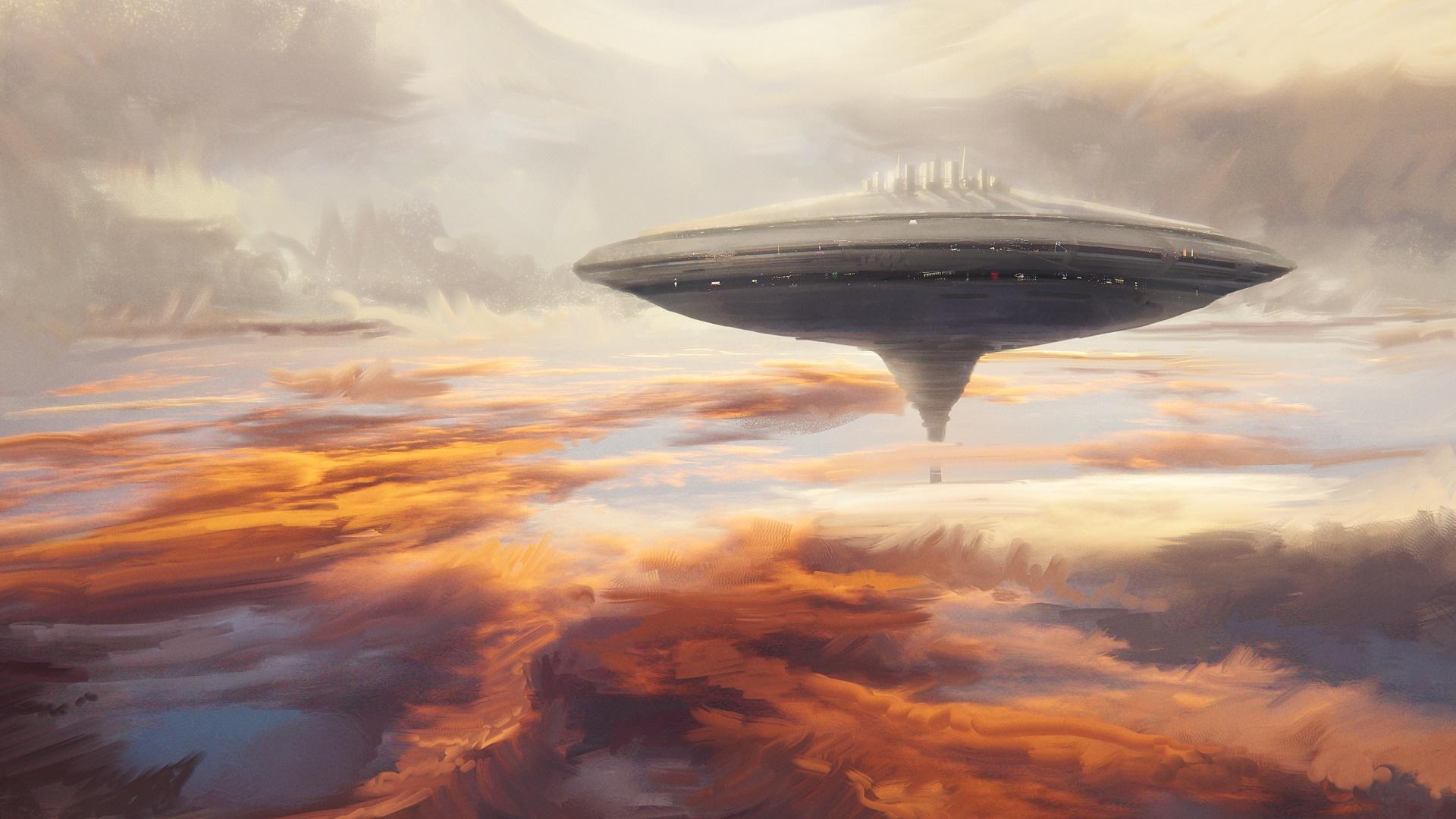 1920x1080 City in Clouds Wallpaper