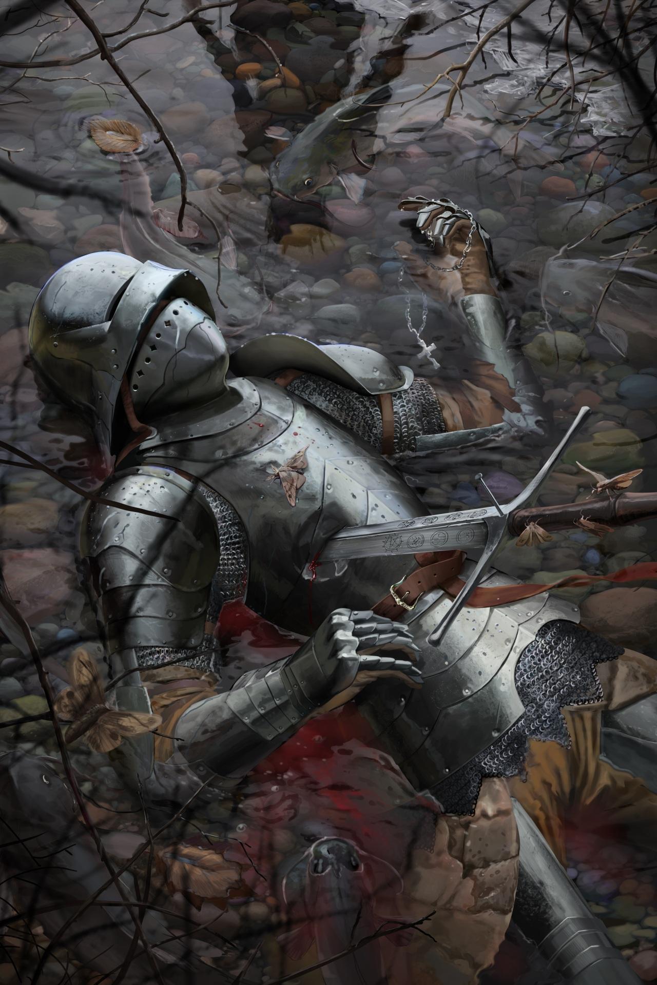 1280x1920 image Armor Knight Swords Blood Dead Cadaver Corpse 1280x1920