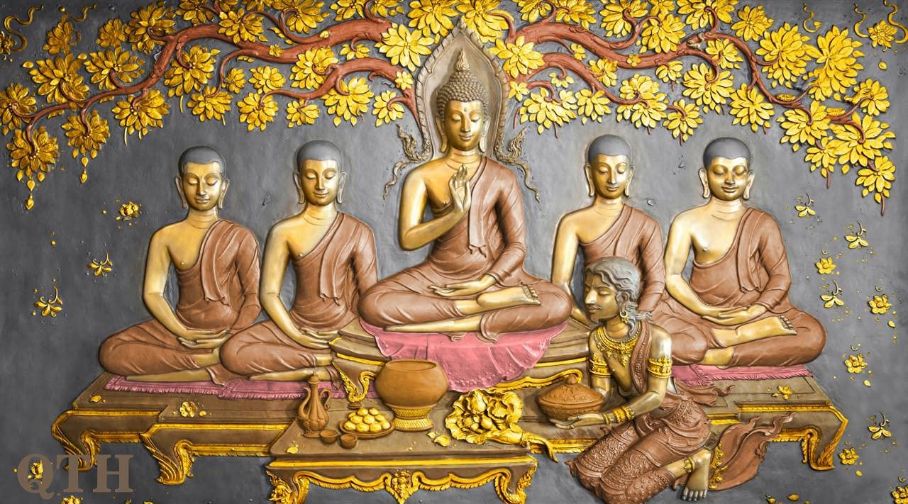 1280x711 QTH Creative Golden Lord Buddha Wallpaper For Home Decoration Vinyl Wall Sticker (Size 45X30 Cm), Black (QTH S3 0322) : Amazon.in: Home & Kitchen