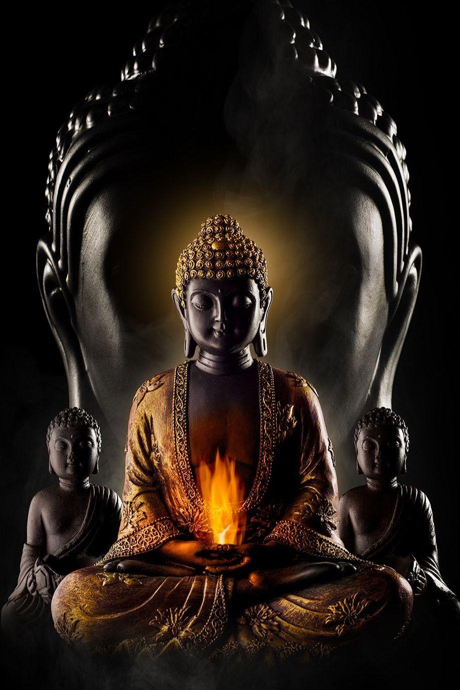 919x1378 Buddha Statues Black Photo Glow. Buddha artwork, Lord buddha wallpaper, Buddha art