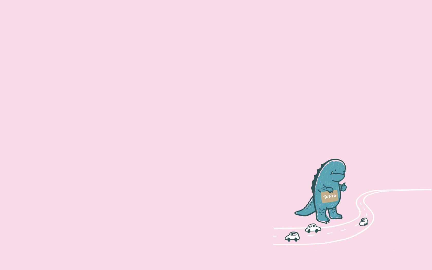 1680x1050 Pink Godzilla simple wallpaperx1050