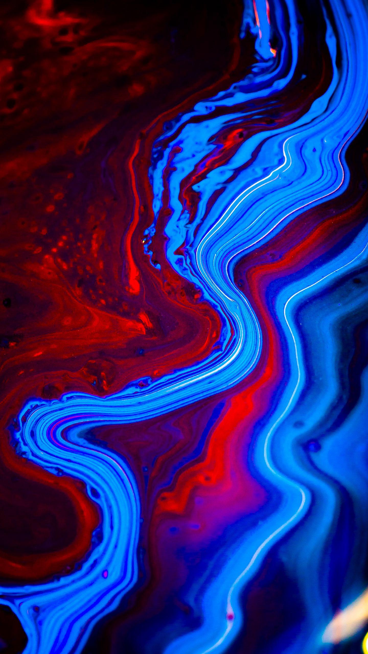 1440x2560 Download wallpaper 1440x2560 paint, liquid, fluid art, stains, distortion, red, blue qhd samsung galaxy s s edge, note, lg g4 HD background
