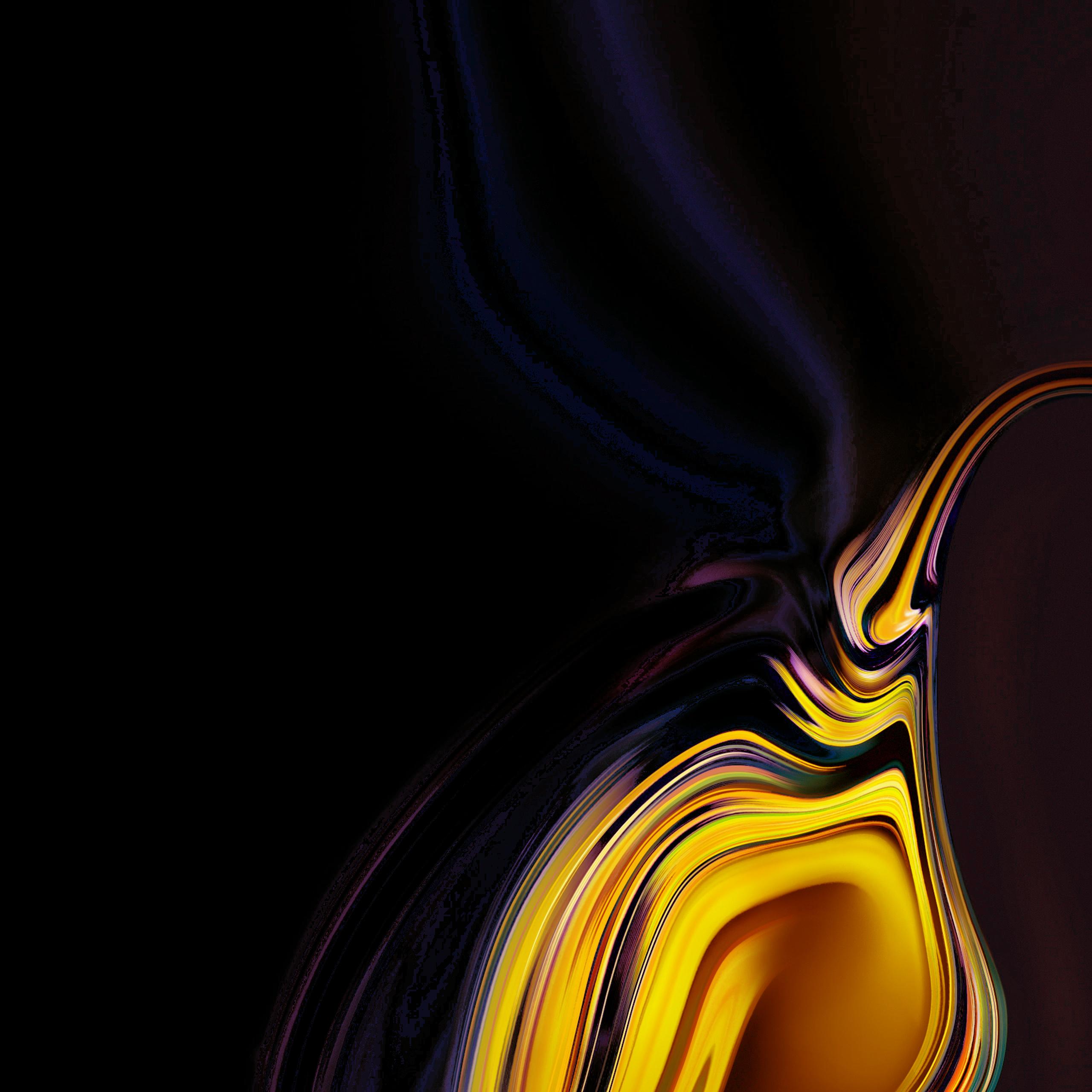 2560x2560 samsung new wallpaper, yellow, black, light, still life photography, liquid, graphic design, graphics, photography, macro photography, darkness