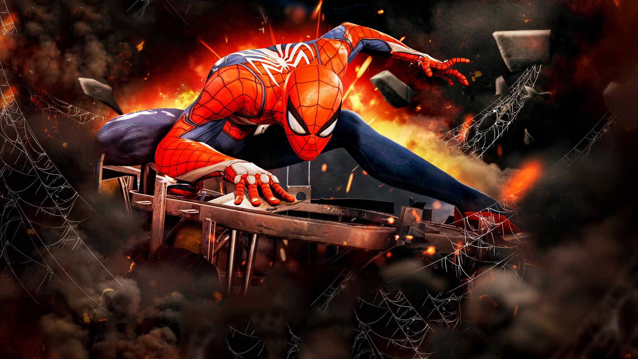 2048x1152 Download Video Game, PS Spider Man, 2018 Wallpaper, 2048x Dual Wide, Widescreen