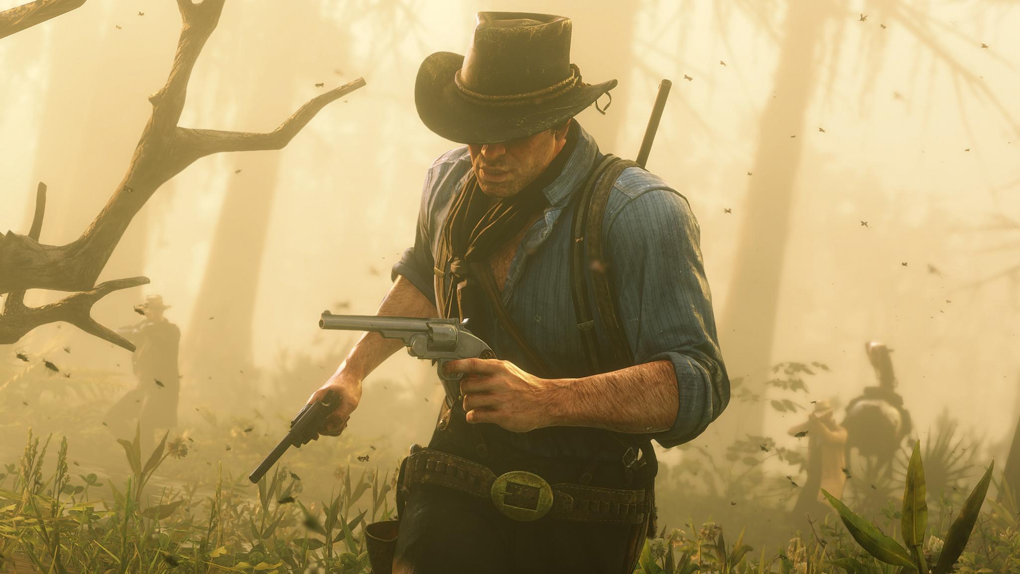 2048x1152 Download Red Dead Redemption PS video game wallpaper, 2048x Dual Wide, Widescreen