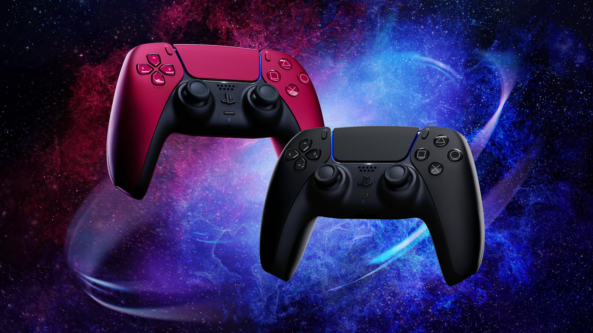 2048x1152 Playstation 5 controller in space HD Wallpaper