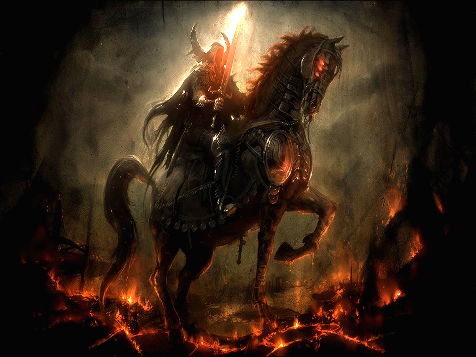 1600x1200 Apocalypse Rider Computer Wallpaper, Desktop Backgroundx1200. Fantasy demon, Fantasy art, Dark warrior