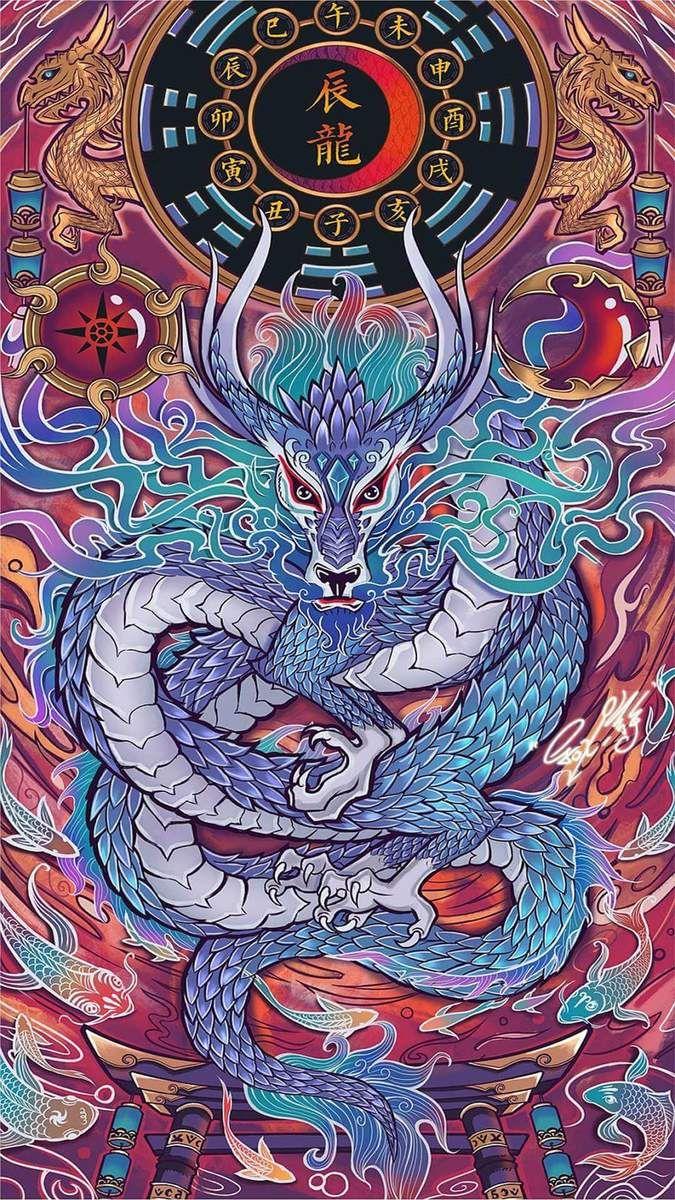 675x1200 Chinese zodiac: Rat, Ox, Tiger, Rabbit, Dragon, Snake. Dragon art, Dragon artwork, Japanese artwork