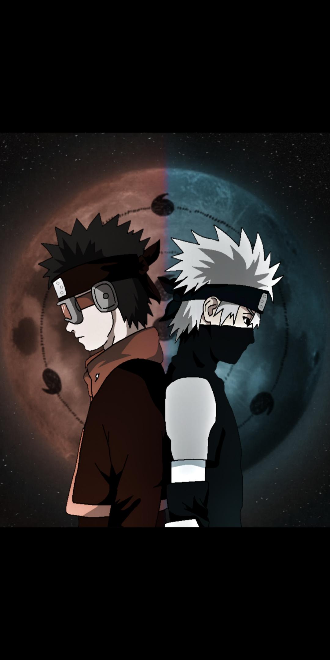 1080x2160 OC Sharingan Warriors: Kakashi & Obito Wallpaper: Naruto