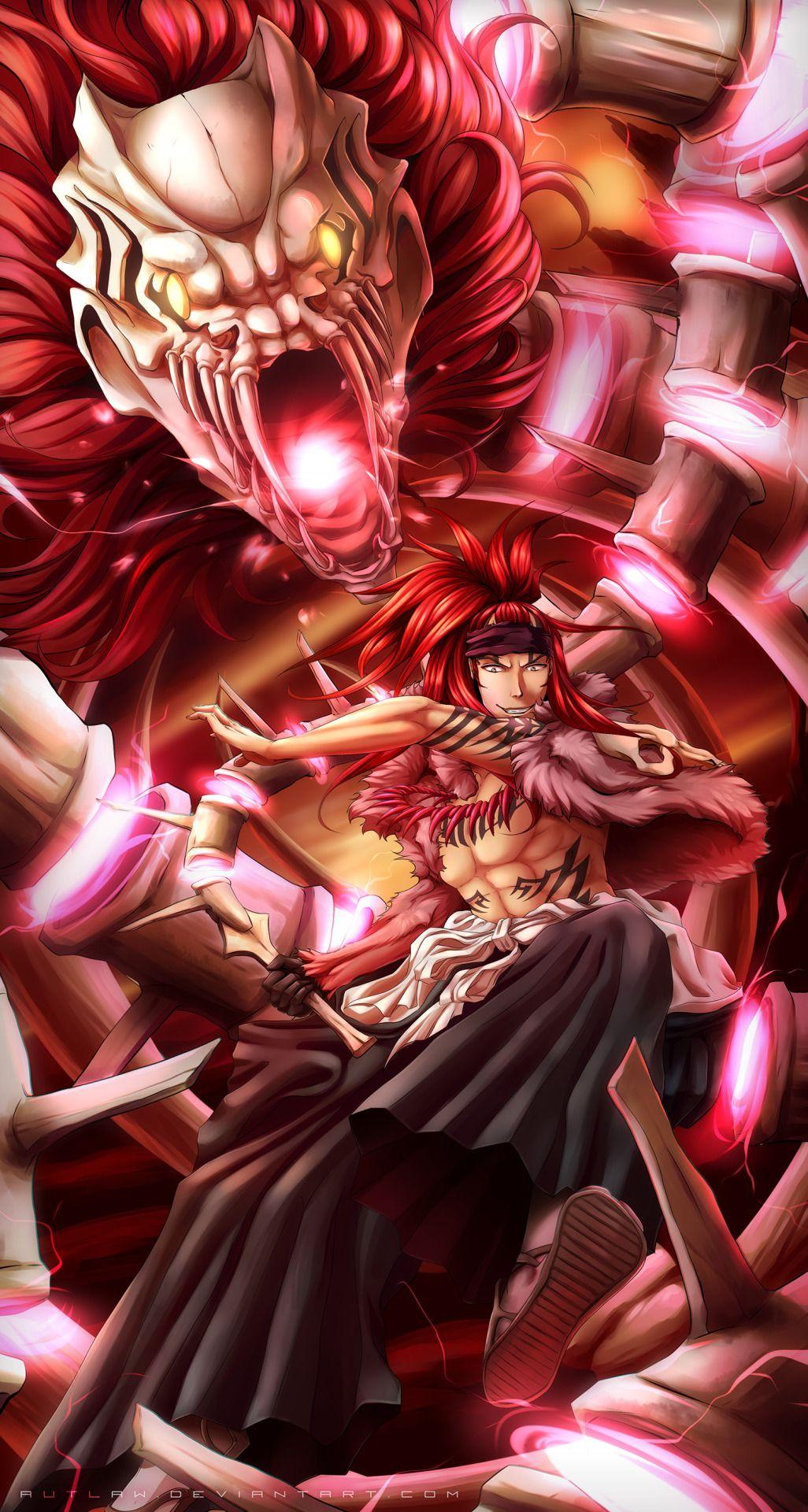 1026x1920 Renji Abarai and Zabimaru by A u t l a w. Bleach renji, Bleach anime, Bleach anime ichigo