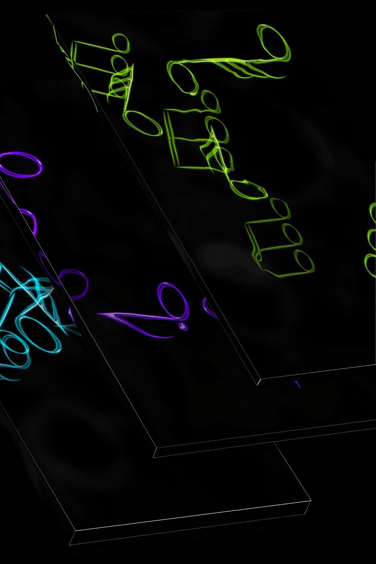 1200x1800 Neon Music Notes Live Wallpaper for Android