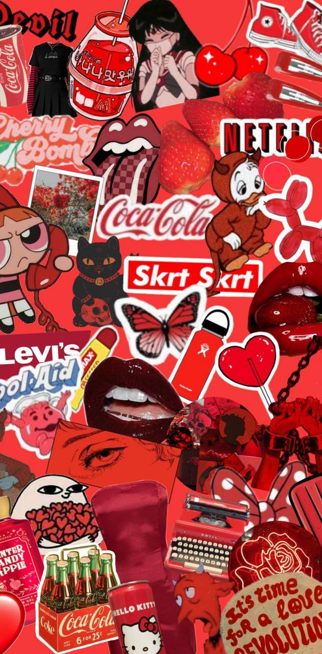 630x1280 Red aesthetic wallpaper