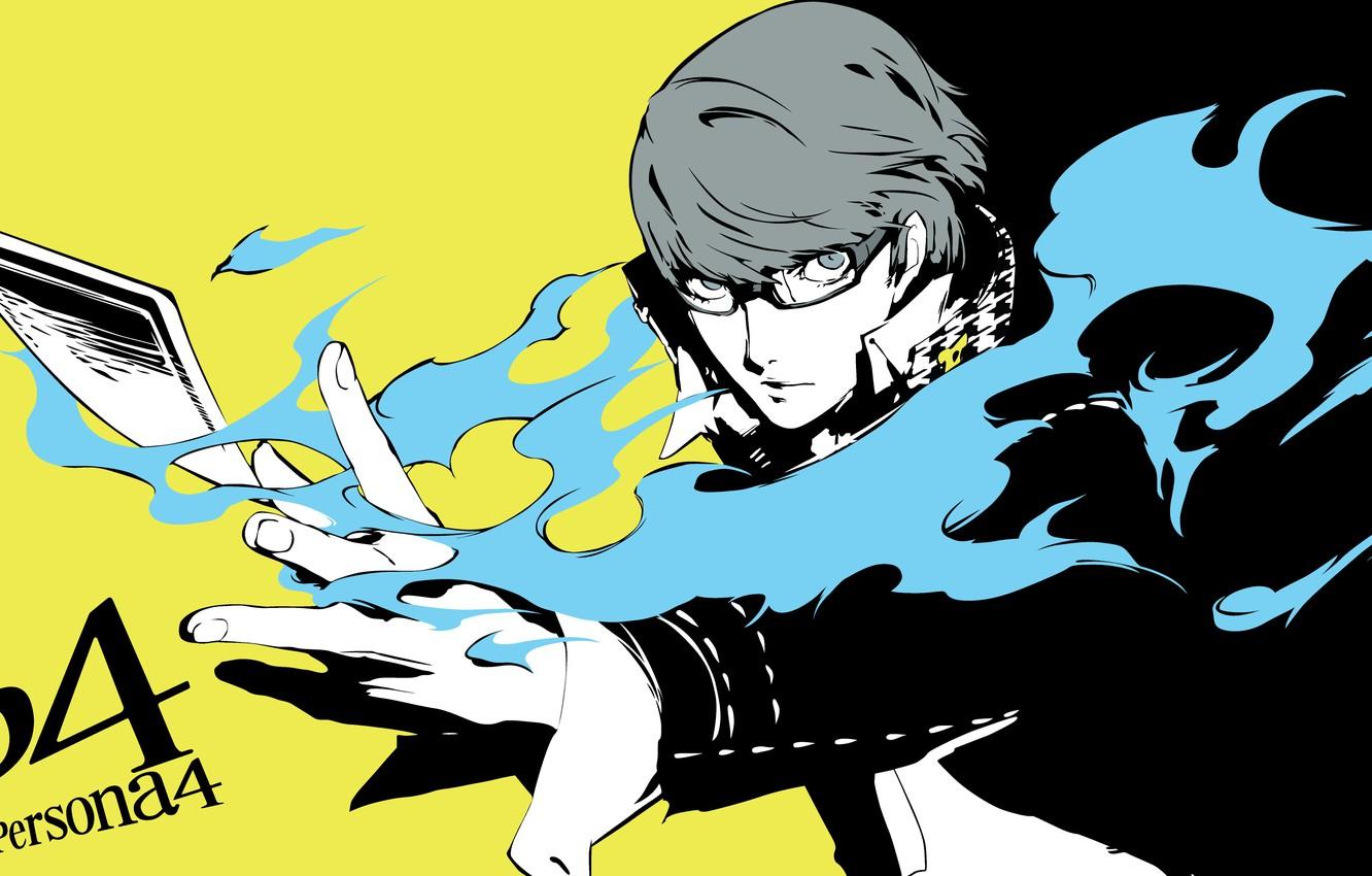 1332x850 Wallpaper flame, the game, hand, anime, art, glasses, guy, Persona Person - for desktop, section сёнэн