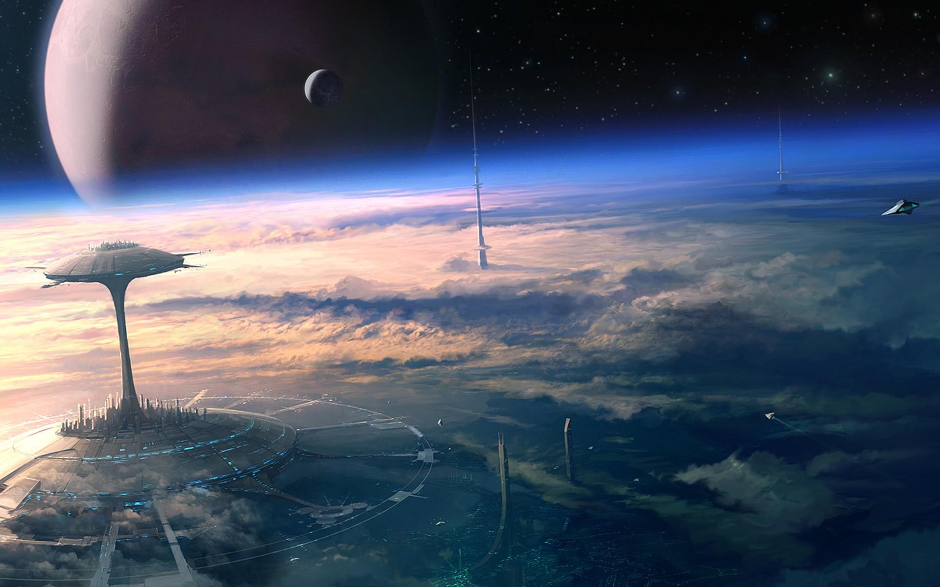 1920x1200 #space art, #digital art, #atmosphere, #space, #science fiction, #futuristic, #planet, wallpaper. Mocah HD Wallpaper