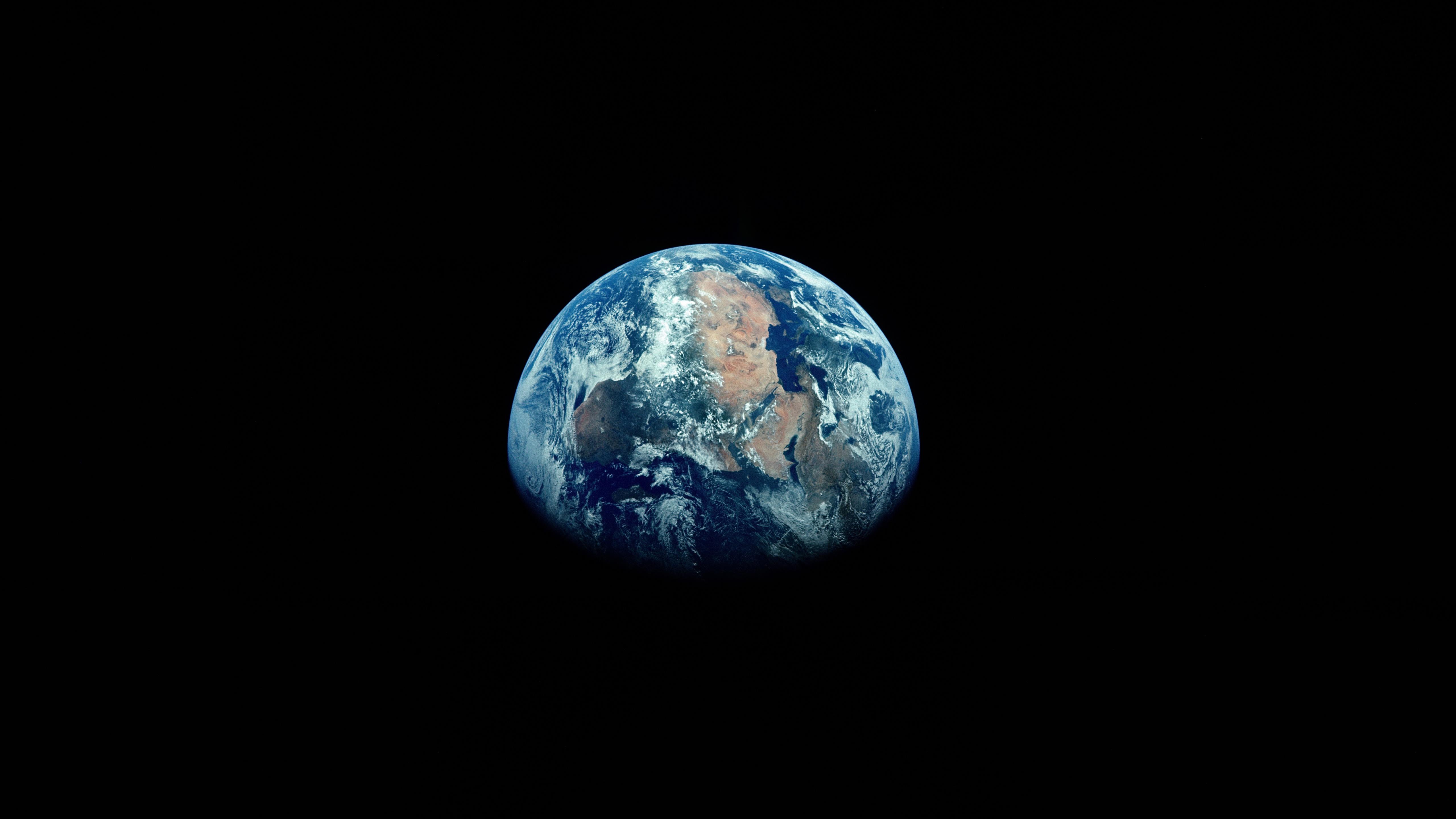 5120x2880 Earth Wallpaper 4K, Space, Black background, Atmosphere, Blue planet, Space