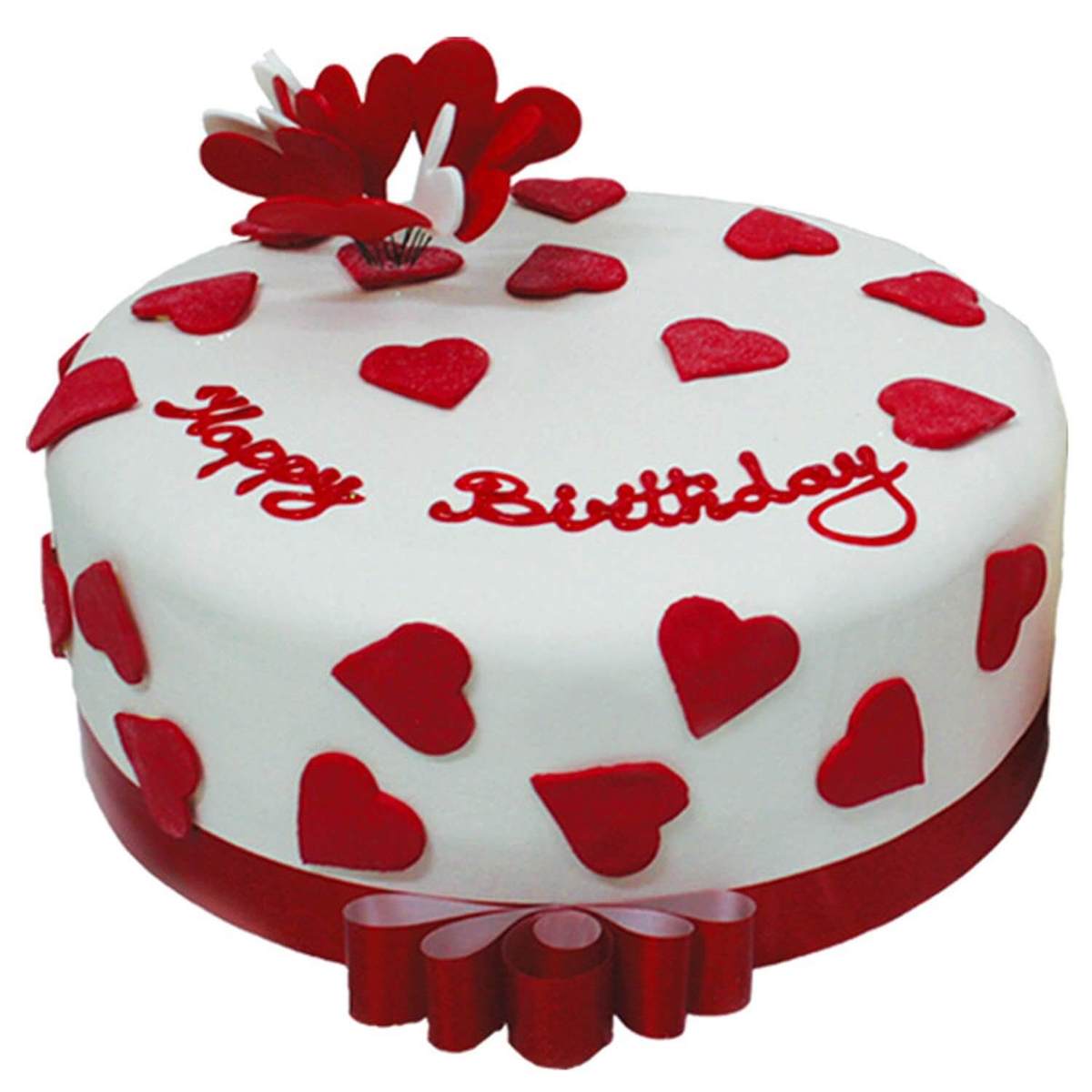 1200x1200 Happy Birthday Cake With Hearts