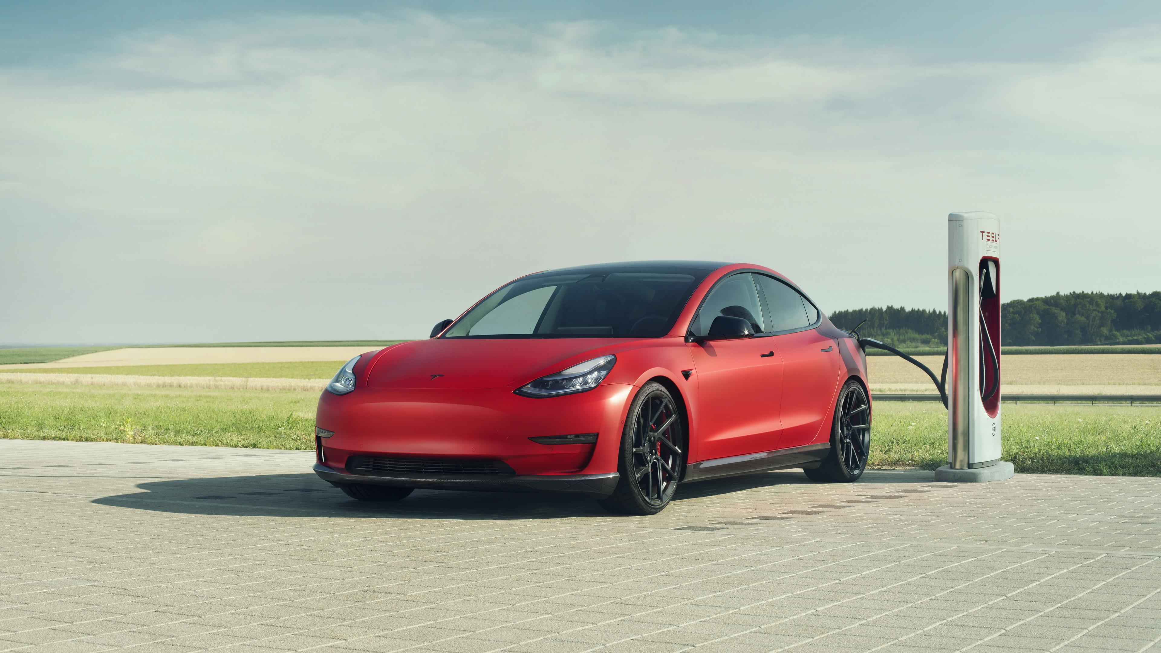 3840x2160 Wallpaper 4k Novitec Tesla Model 3 2019 Charging Wallpaper