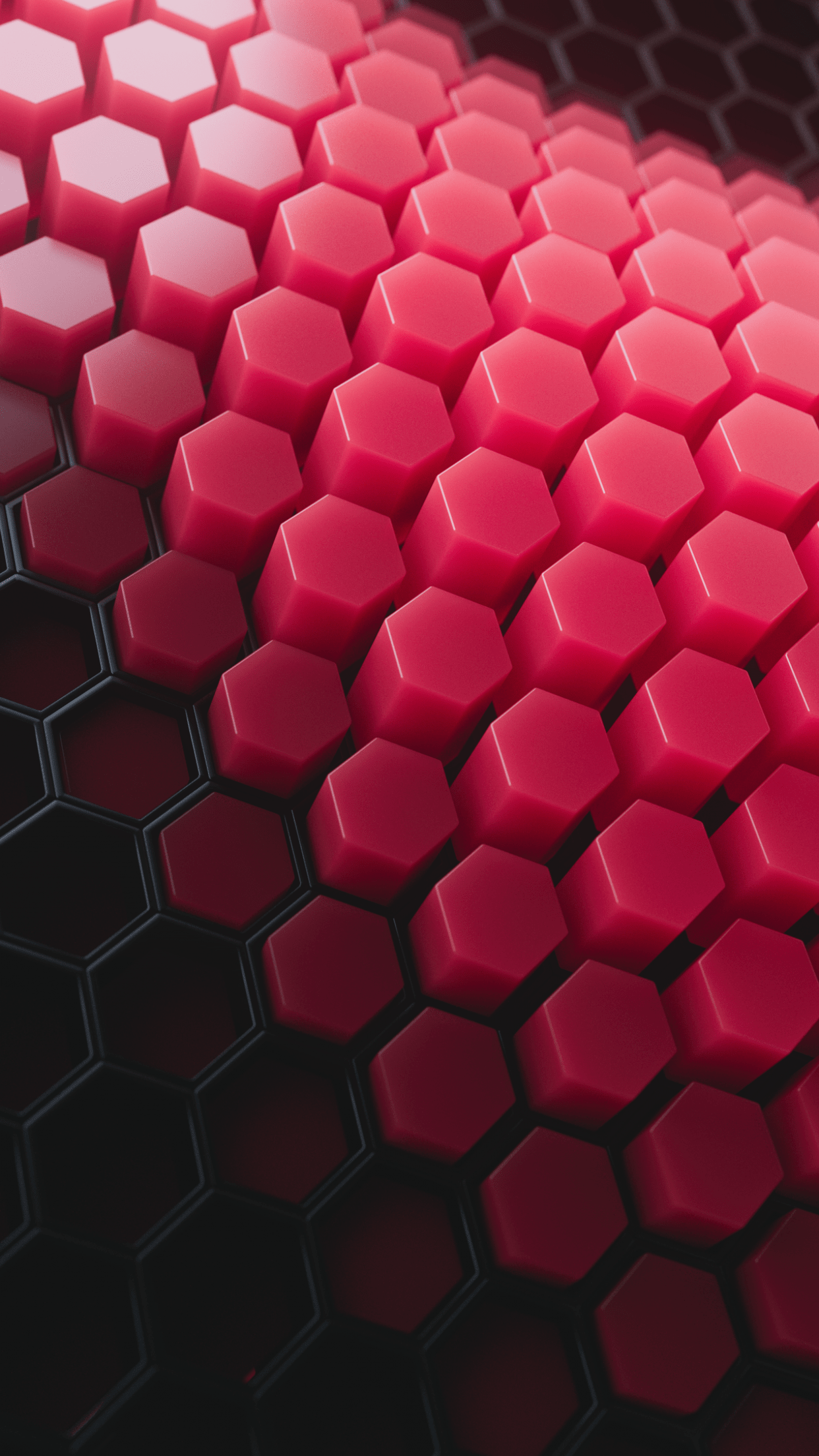1242x2208 Hexagons Wallpaper 4K, Patterns, Red background, Red blocks, Abstract