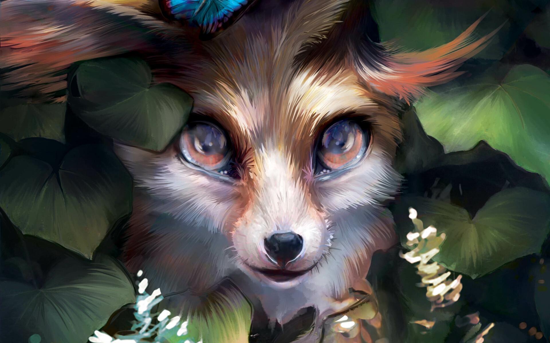 1920x1200 Fox artwork Wallpaper Full HD
