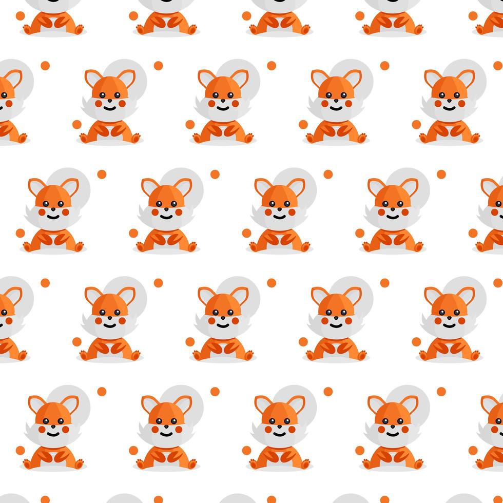 980x980 Cute seamless pattern little fox design on white background