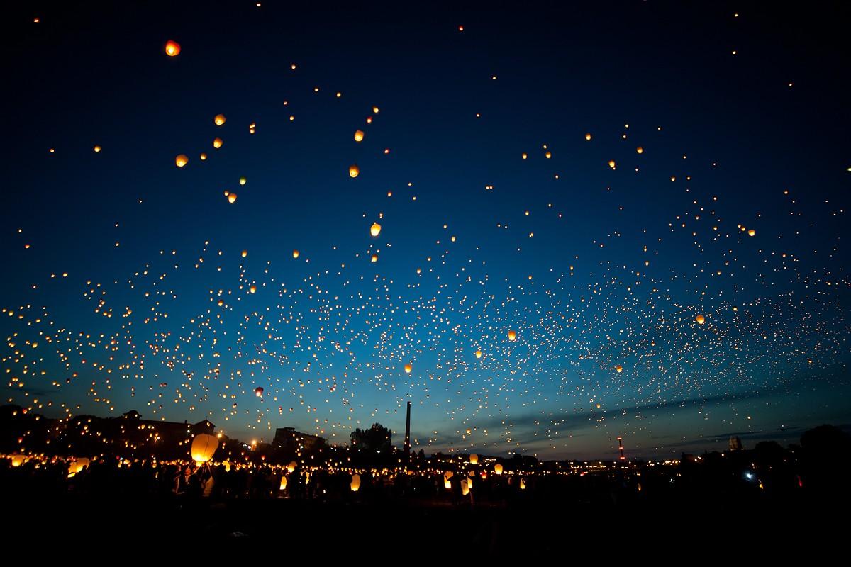 1200x800 #sky lanterns, #floating, #night, #glowing wallpaper. Mocah HD Wallpaper
