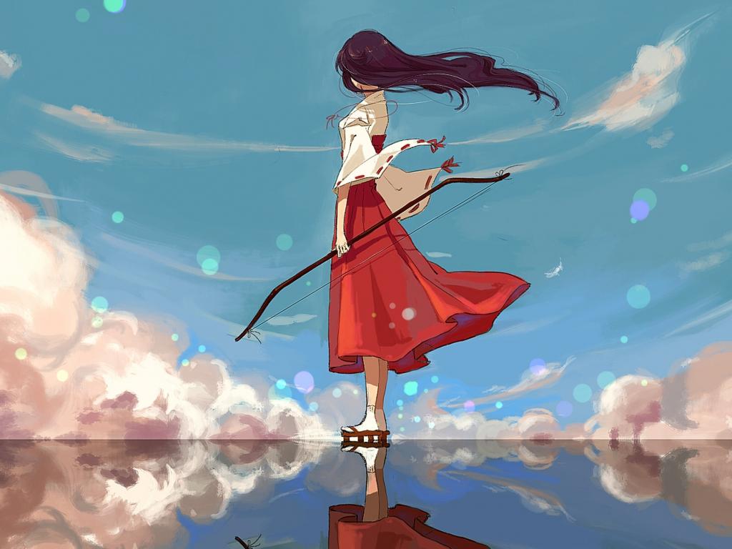 1024x768 Desktop wallpaper archer, kikyo, inuyasha, anime girl, HD image, picture, background, e762b1