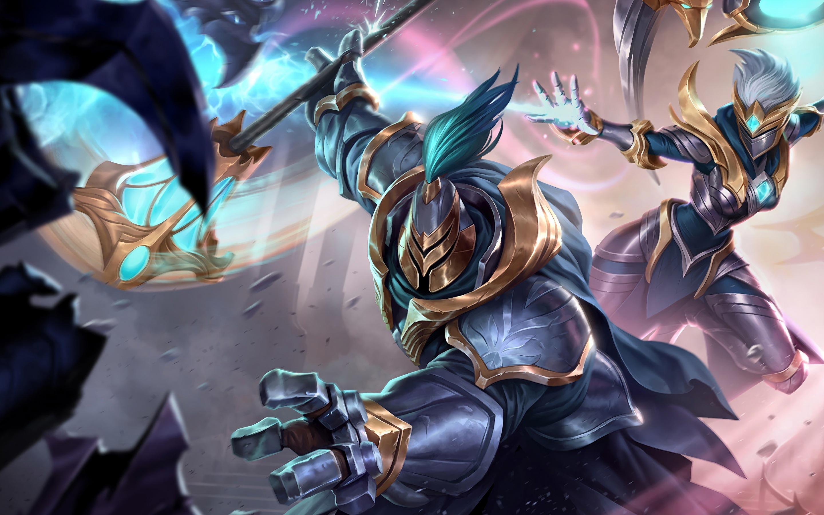 2880x1800 Wallpaper 4k Warden Jax Karma LoL Splash Art League of Legends Wallpaper