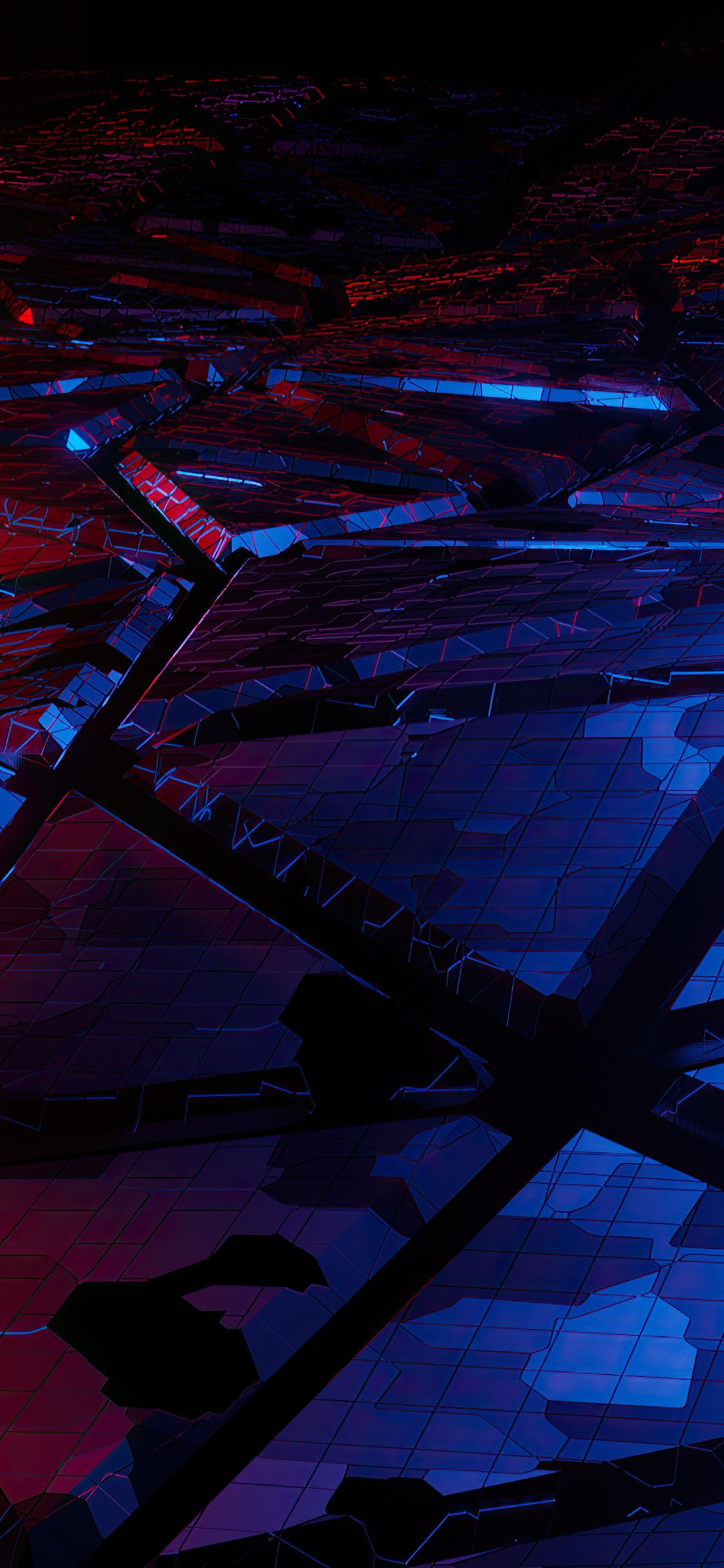 1125x2436 Red And Blue Broken Abstract 4k iPhone XS, iPhone iPhone X HD 4k Wallpaper, Image, Background, Photo and Picture