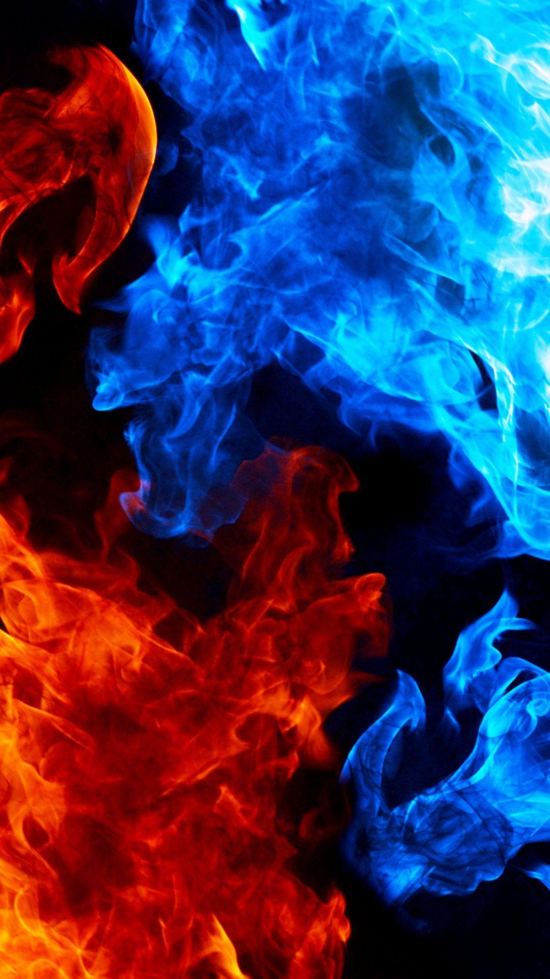 1080x1920 Red and blue flames