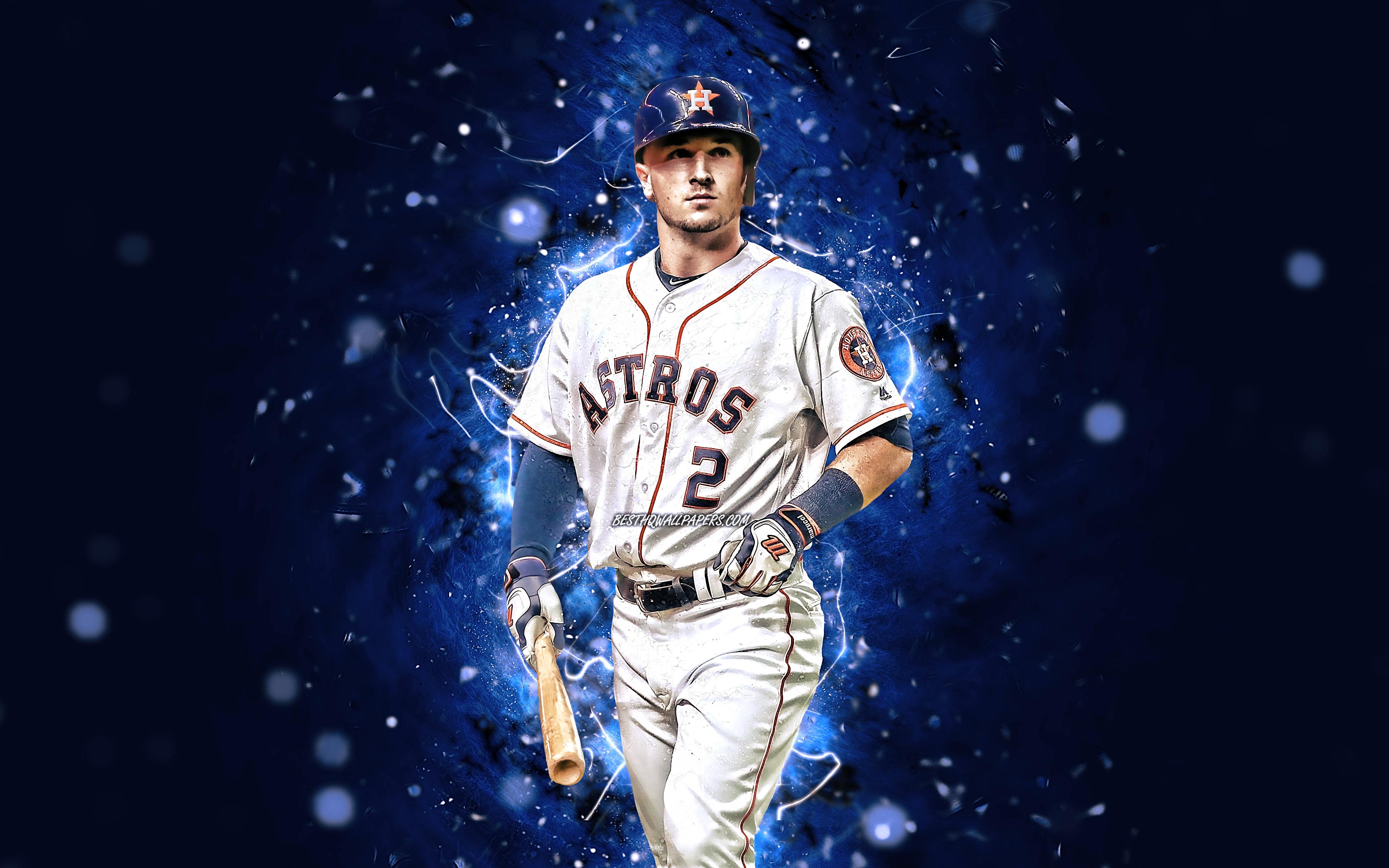 Houston Astros, baseball, mlb, neon sign, HD phone wallpaper