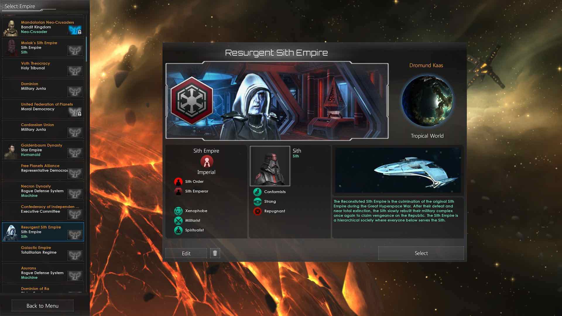 1920x1080 Animated TOR Sith Empire Portraits Mod for Stellaris