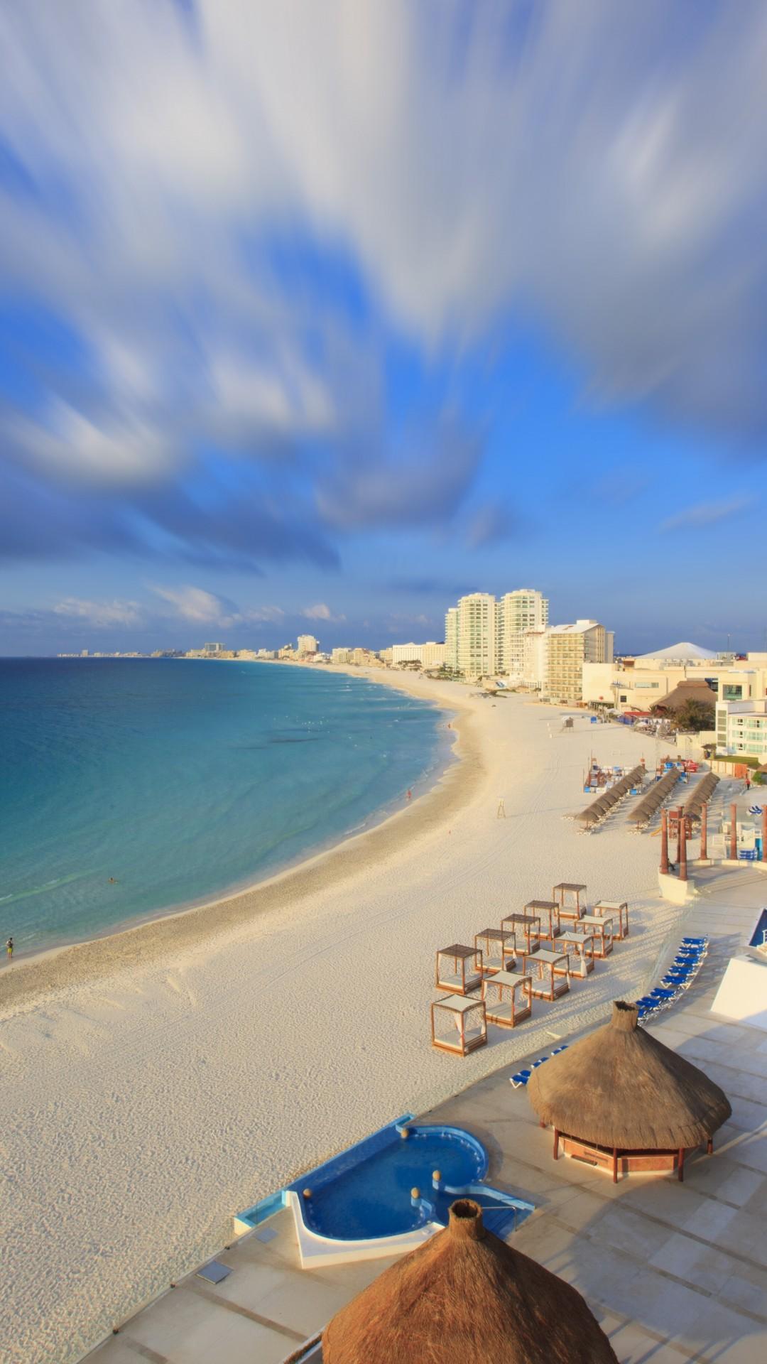 1080x1920 Wallpaper Cancun, Mexico, Best beaches of tourism, travel, resort, vacation, sea, ocean, beach, sky, Travel