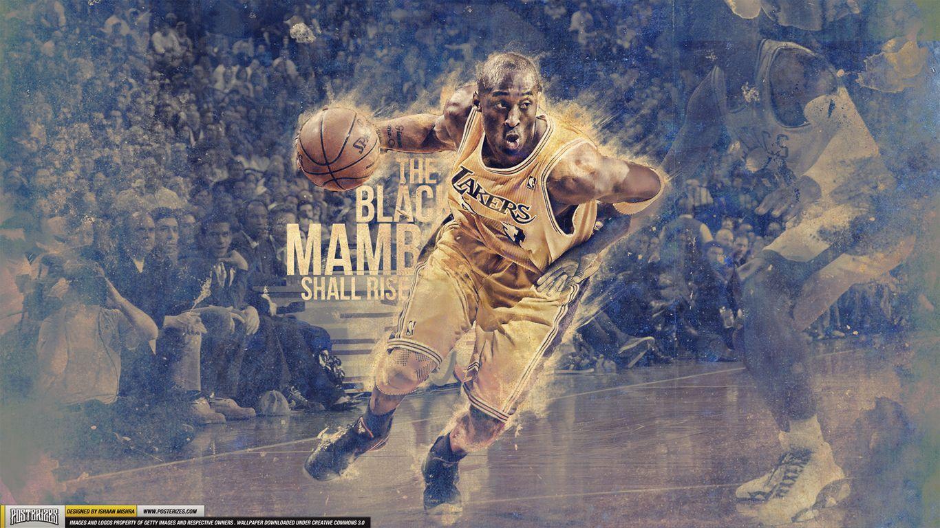 1366x768 Kobe Bryant - 'Black Mamba Shall Rise' (WALLPAPER)