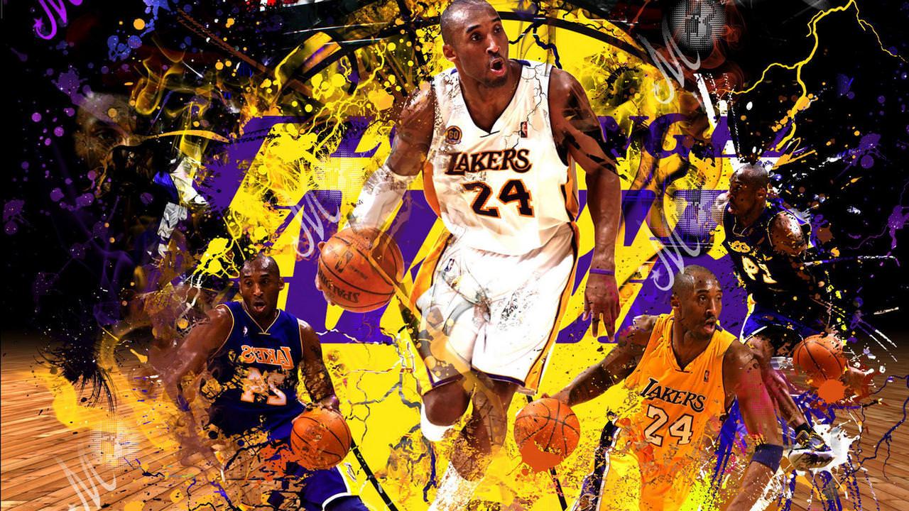 Hình nền 1280x720 Kobe Bryant - Người lừa bóng, Màu Lakers làm nền