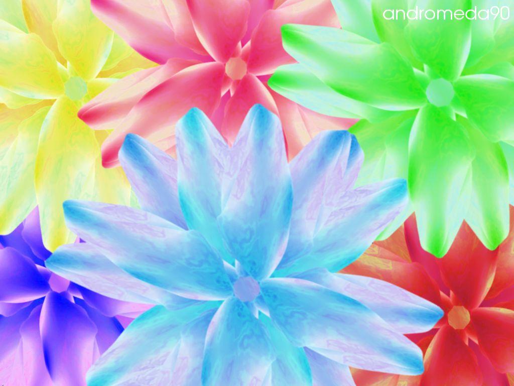 1024x768 Bright Flowers Wallpaper